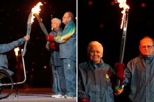 Betty y Rolly Fox, papás de Terry Fox, en los Juegos Paralímpicos de Invierno 2010