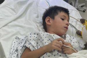 El pequeño Enoch Palomar sufrió heridas en la cabeza, piernas y espalda.