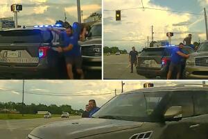 Mujer atropella a un hombre y choca patrullas 