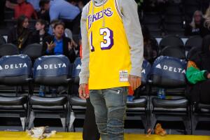 Celebrities At The Los Angeles Lakers Game