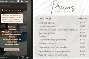 María Fernanda promocionaba su clínica también desde su cuenta personal de Instagram.   