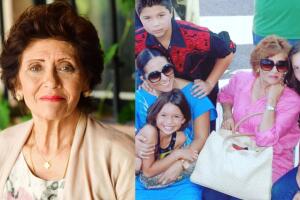 Eva Mendoza junto a su hija Aneliz Álvarez y sus nietos