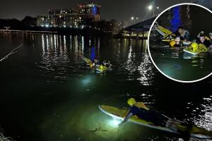 rescate hombre lago lady bird bomberos austin texas