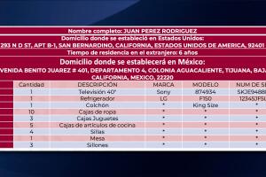 En una lista agrega los artículos por marca, modelo y número de serie en caso de electrónicos.