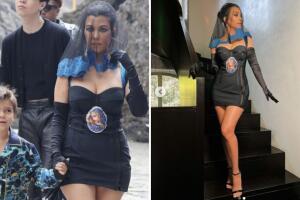 Kourtney Kardashian vestido de novia negro