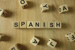 Spanish word from wooden blocks