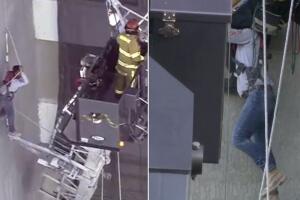 rescate trabajadores broward andamio derrumbe