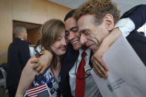 Naturalization Ceremony Held On Observation Deck Of One World Trade In NYC
