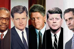 Magistrado Clarence Thomas; senador Ted Kennedy; presidentes Bill Clinton y John F. Kennedy; congresista Anthony Weiner.