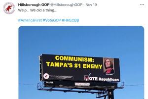 Castor communista valla publicitaria