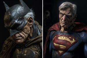 Así se verían Batman y Superman en su vejez