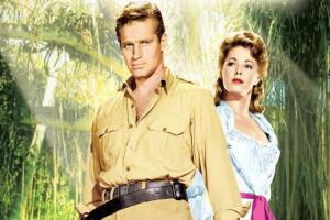 Charlton Heston y Eleanor Parker en 'Cuando ruge la marabunta'.