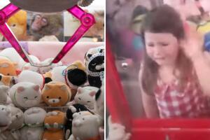 Nena de 4 años quedó atrapada en una máquina de peluches intentando robar uno