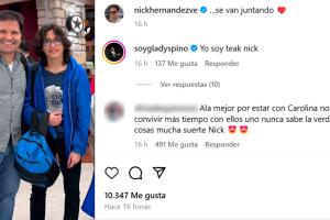 Nick Hernández, ex de Carolina Sandoval 'La Venenosa', compartió esta foto junto a uno de sus hijos mayores a quien tuvo en una relación anterior a la de la presentadora. 