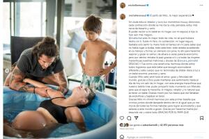 Michelle Renaud dio a luz a Milo en casa