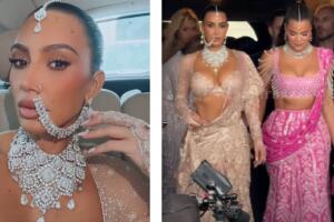 Kim y Khloé Kardashian en la boda de Anant Ambani