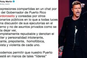 tuit Ricky Martin, gobernador Puerto Rico
