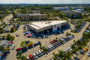 Aerial drone photo of a Miami Toyota automobile dealership