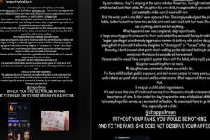 El fuerte y duro mensaje de Jorginho contra la cantante Chappell Roan tras el supuesto maltrato hacia su hijastra Ada. 