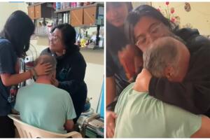 Jóvenes sorprenden a su abuelito tras 10 años sin verse.