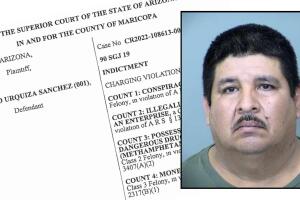 Camilo Urquiza Sánchez acusado de varios cargos luego de encontrar metanfetamina en su casa. 