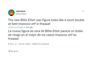 Figura de cera de Billie Eilish: reacciones