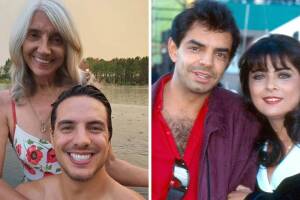 Vadhir Derbez y su madre Silvana Prince; Eugenio Derbez y Victoria Ruffo