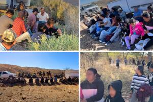Tres grupos detenidos en la frontera de Arizona. 