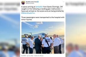 avión fuego Miami República Dominicana 126 personas