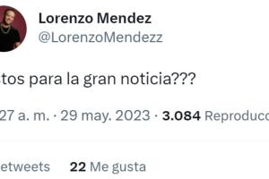 Este fue el tuit que Lorenzo Méndez publicó un par de horas después de que su ex Chiquis anunció que está comprometida.  