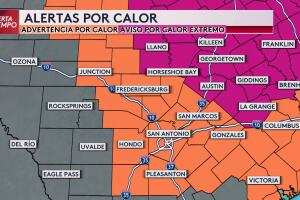 aviso advertencia calor extremo San Antonio Austin Texas