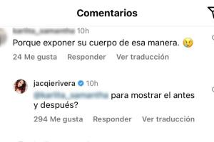 Jacqie Rivera fue cuestionada por mostrar su transformación física.