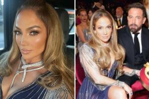 Las primeras fotos de JLo tras protagonizar supuesto ‘regaño’ a Ben Affleck en los GRAMMY 2023