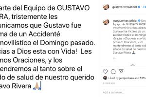 Gustavo Rivera sufre accidente