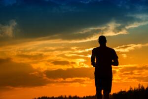 silhouette of a jogger