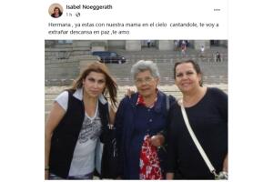 Isabel Noeggerath lamentó la muerte de su hermana en redes sociales.