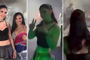 Reaparece Emma Coronel, la esposa de "El Chapo" Guzmán en un festival de música bélica en Los Ángeles, California.