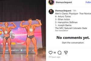 Una de las categorías que Joseph Baena (izq.) ganó fue la de Men’s Classic Physique- True Novice.  