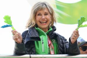Olivia Newton-John en un evento ambientalista en el 2018