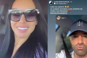 Así responde Evelyn Beltrán los besos a distancia que le manda Toni Costa. 