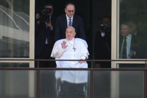 Pope Francis Appears To Crowds For First Time After Prolonged Hospital Stay
