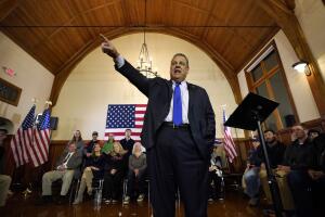 Chris Christie anuncia su retiro de la campaña durante una asamblea el miércoles 10 de enero de 2024 en Windham, Nueva Hampshire.