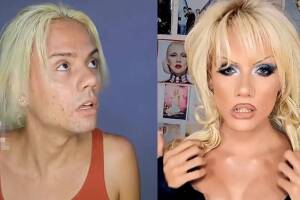 Artista de maquillaje se convierte en Pamela Anderson y en otras celebridades.