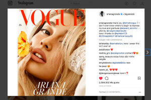 Foto de Ariana Grande sin maquillaje en una portada de revista