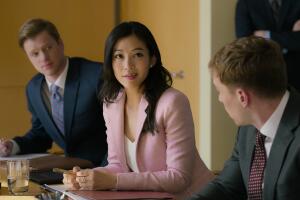 Partner Track. Arden Cho as Ingrid Yun in episode 101 of Partner Track. Cr. Courtesy Of Netflix © 2022.jpg