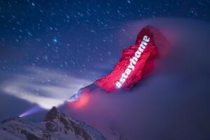 Coronavirus messages of hope at the Matterhorn mountain