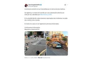 La Jefa de Gobierno de la Ciudad de México reportó caída de un semáforo y un árbol en la CDMX.