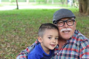 Grandson spending time with grandpa