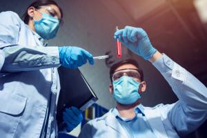 Medical science laboratory. Concept of virus and bacteria research