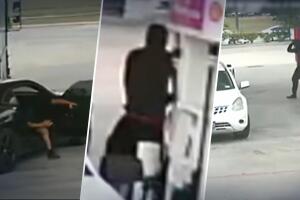 Intentan robar un carro con escopeta mientras cargaba gasolina